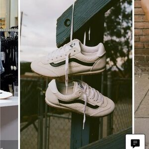 Vans Cream and Black Sneakers